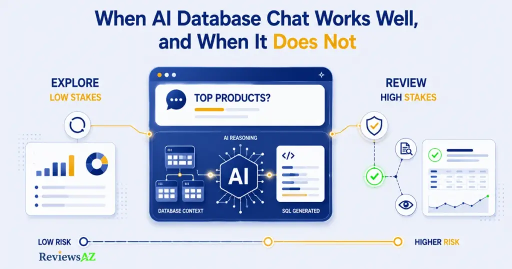 AI Database Chat for low-risk exploration and high-stakes review