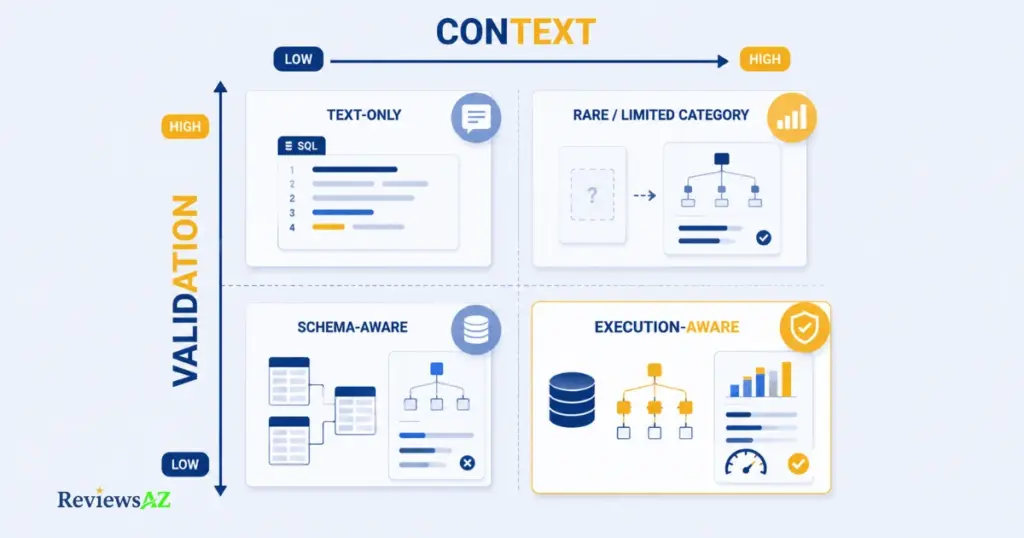 AI SQL optimization tools compared by database context and validation depth