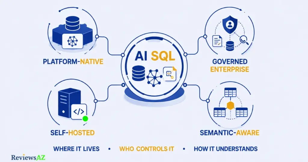 AI SQL tools compared by warehouse-native, governed, and open-source deployment models