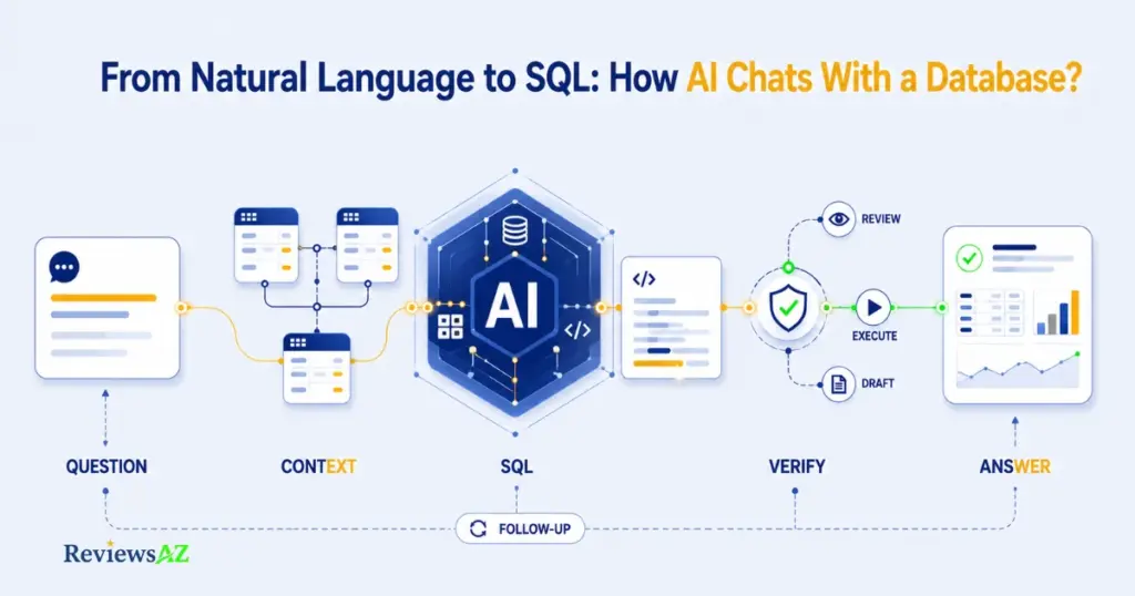 Natural Language to SQL workflow from a database question to SQL and verified results