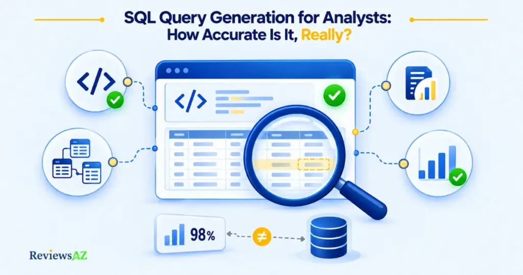 SQL query generation for analysts showing AI SQL accuracy, validation, schema checks, and trusted results