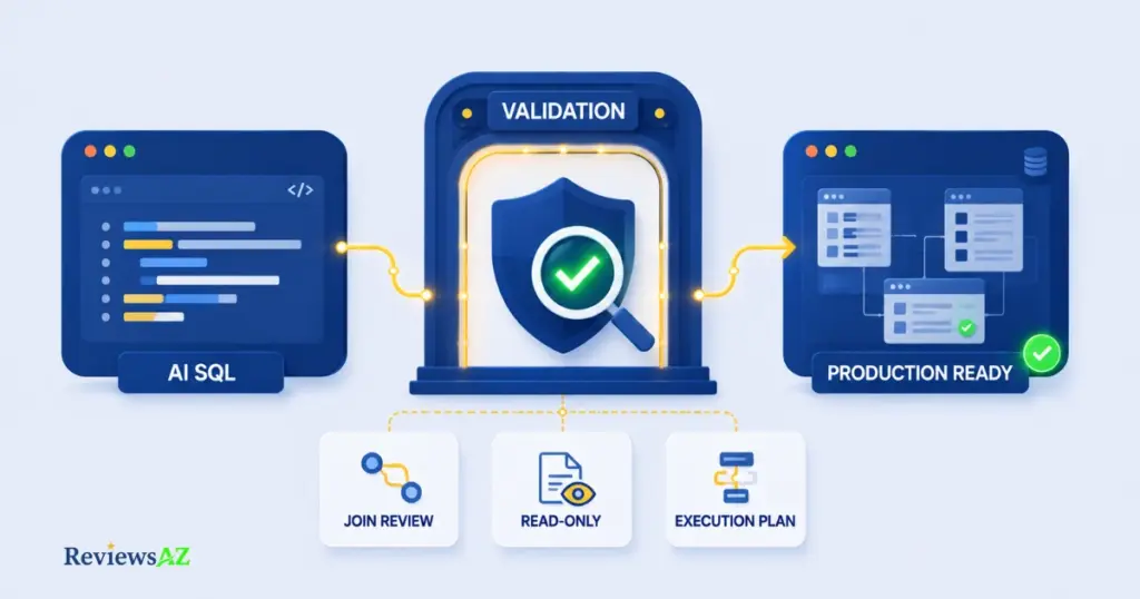 Verifying and testing AI-generated SQL before running it on a real database