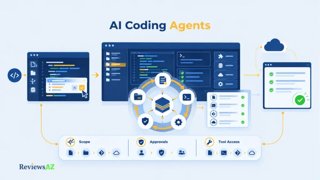 AI coding agents workflow showing code planning, execution, testing, and verification.