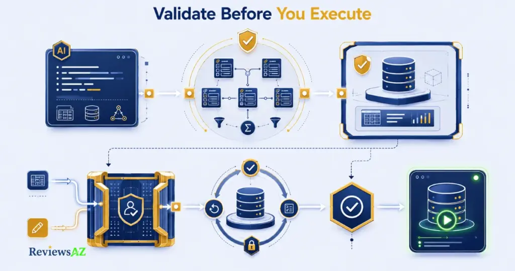 Validate AI-generated SQL before execution using a practical validation and approval. workflow.