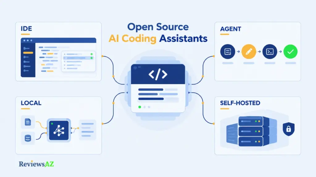 Open Source AI Coding Assistants ecosystem with IDE, coding agents, local LLMs, and self-hosted workflows.